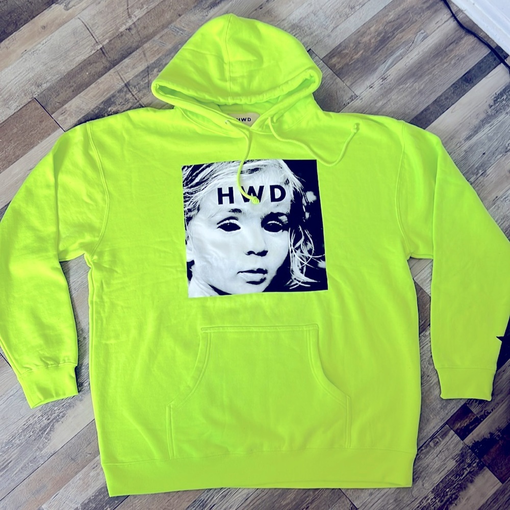 HWD collab DIAMOND SUPPLY CO. hoodie neon green  pullover unisex 2XL NEW BLIND